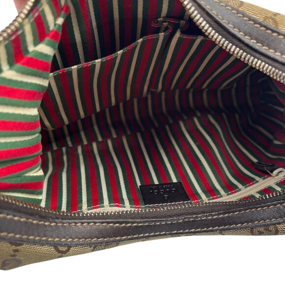 Gucci GG Monogram Britt Canvas Leather Hand Shoulder Hobo Bag Beige - Picture 8 of 11